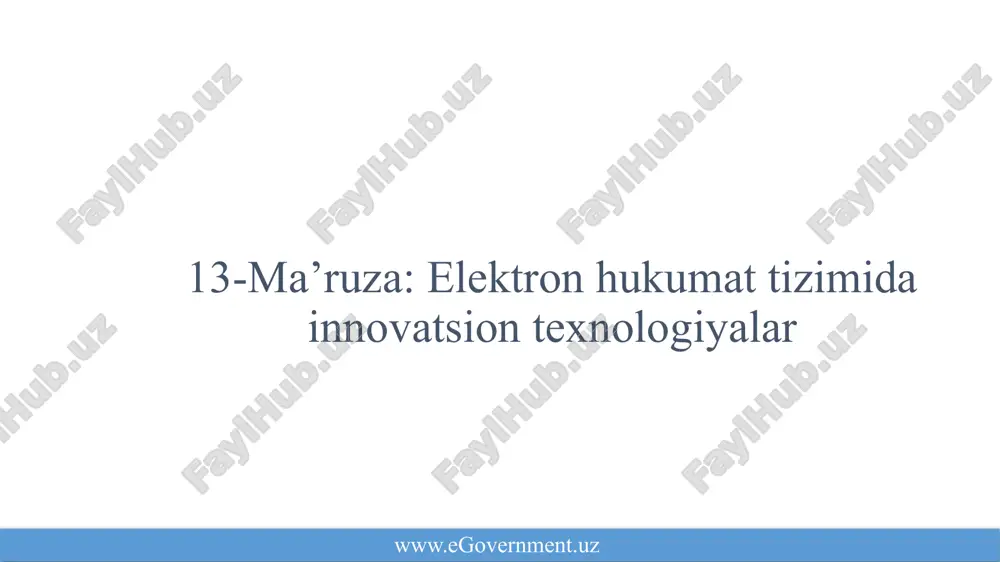 elektron hukumatizimi innovatsion texnologiyalar — PPTX