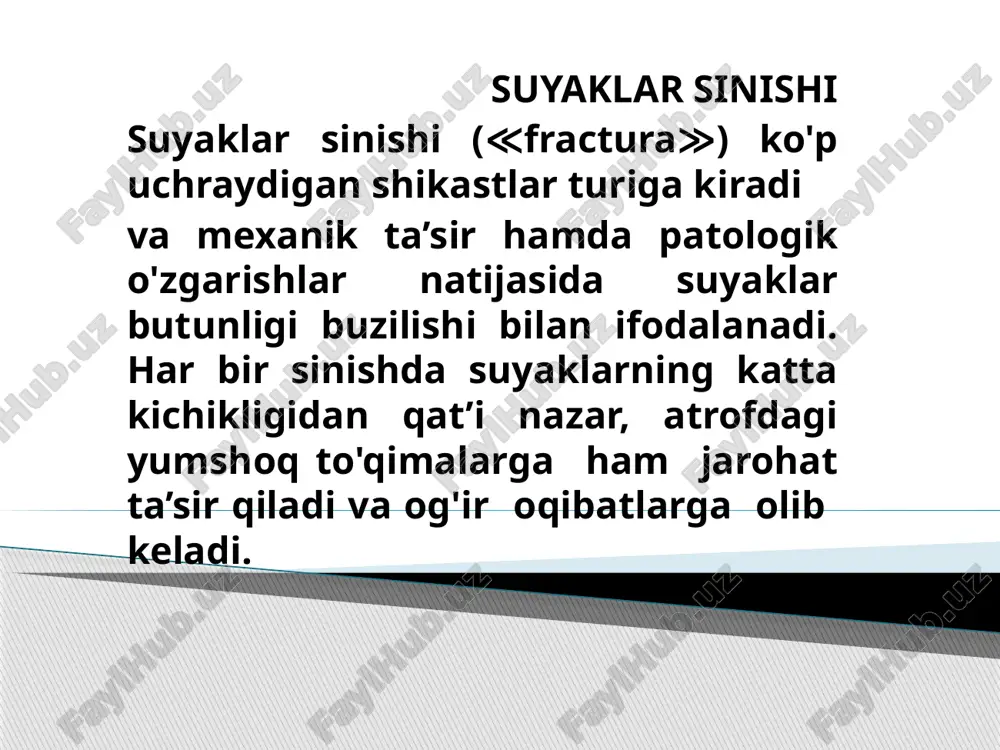 suyaklar sinishi (fractura) — PPTX