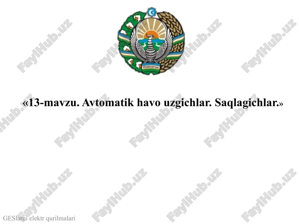 avtomatik havo uzgichlari — PPTX