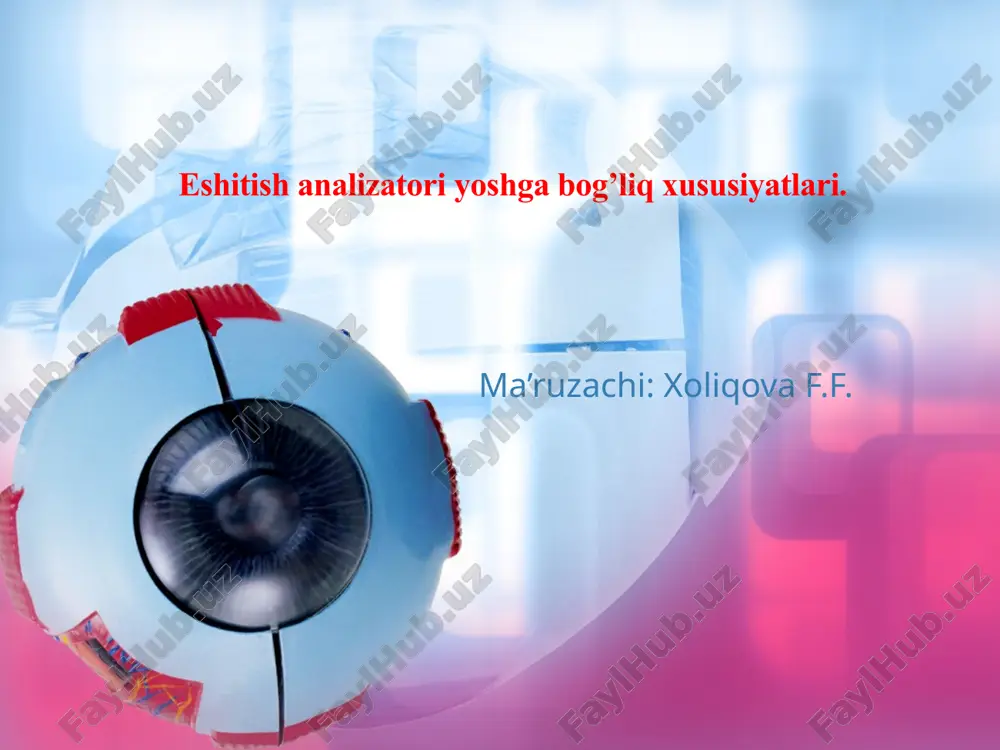eshitish analizatoriyoshga bog’liq xususiyatlari — PPTX