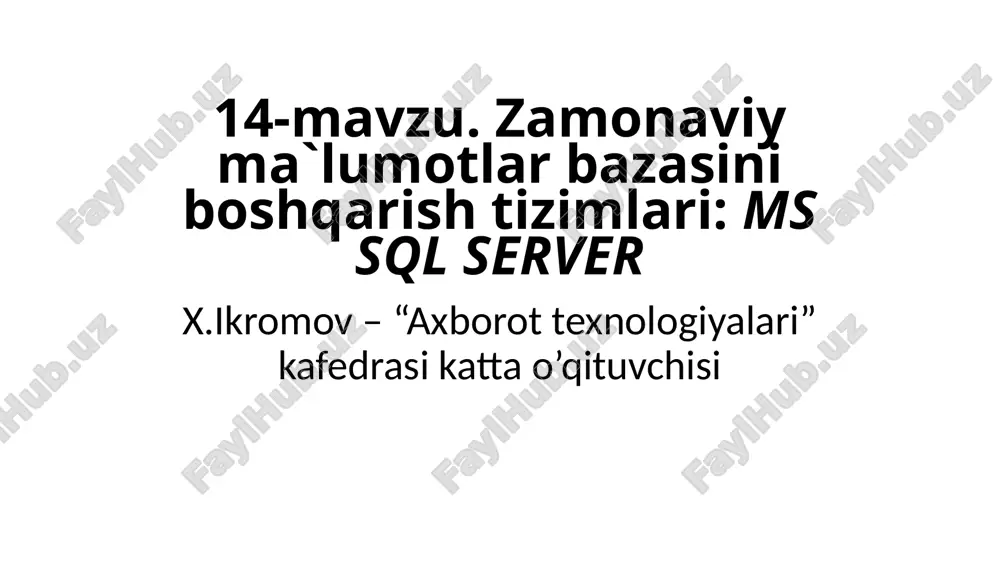 ms sql server — PPTX