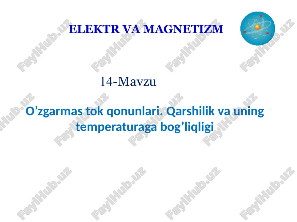 elektr va magnetizm — PPTX