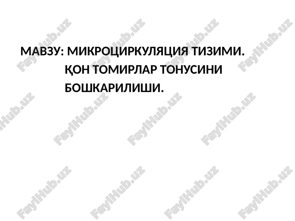 mikrotsirkulyatsiya tizimi — PPTX