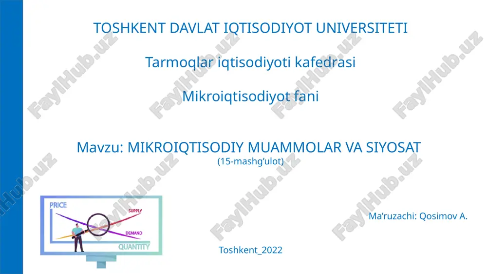 **mikroiqtisodiy muammolar vasiyosat** — PPTX