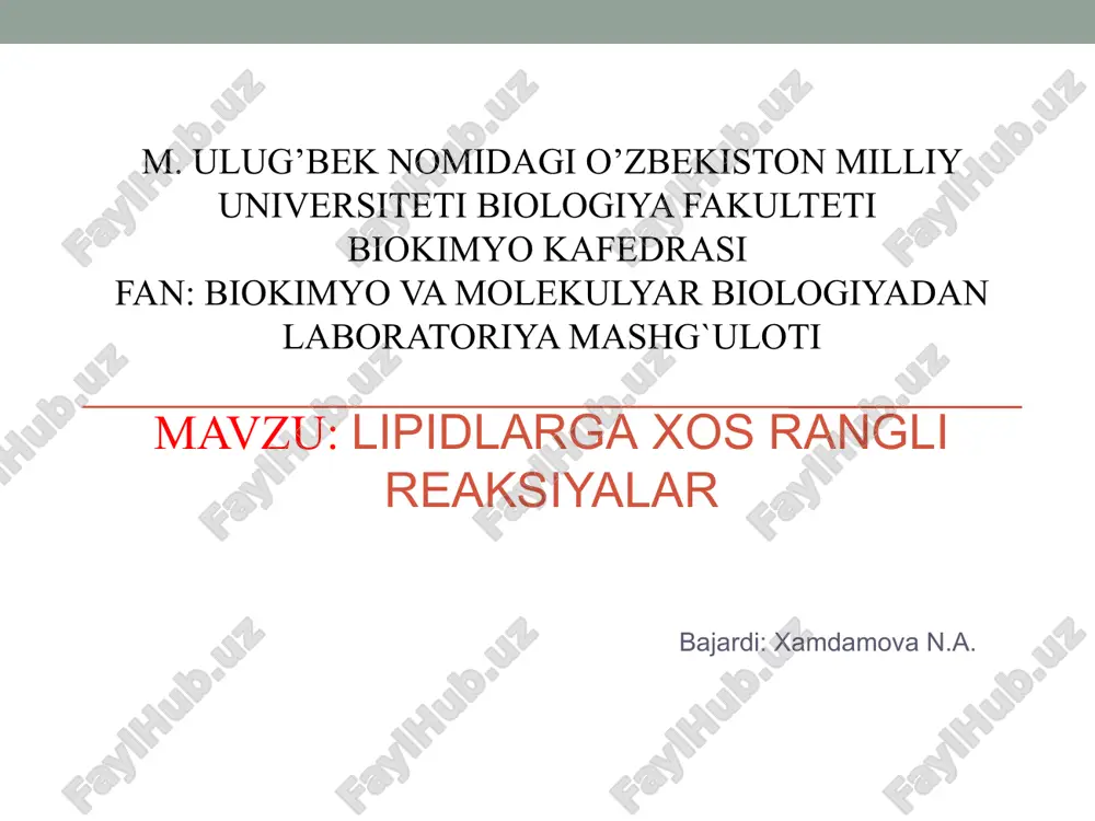 lipidlarga gidrofob bo‘lgan yuqori malekulali moddalar — PPT