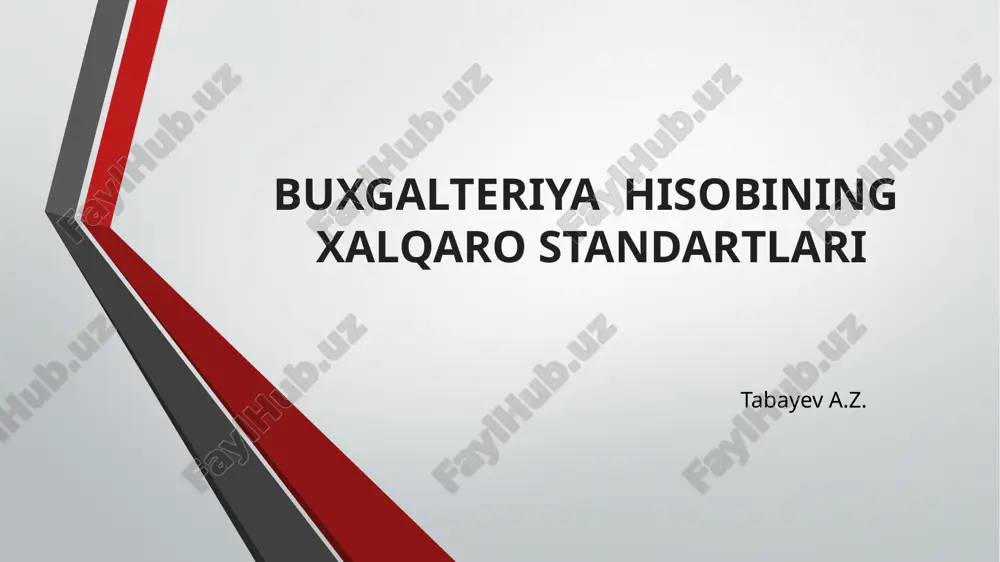 buxgalteriya hisobining xalqaro standartlari — PPTX