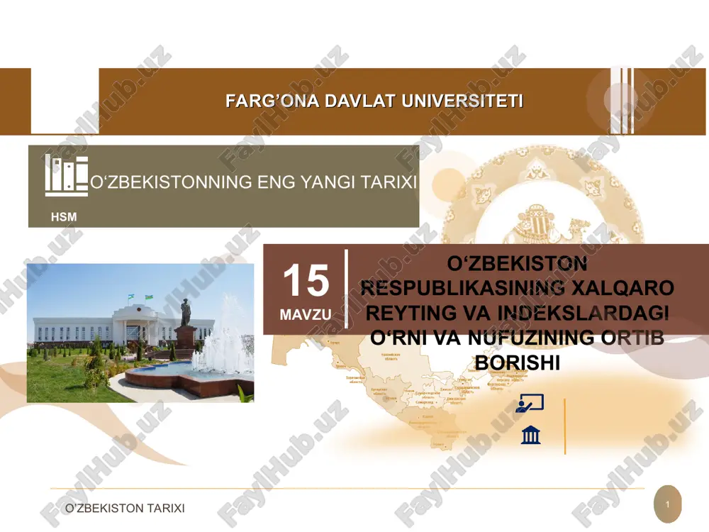 o‘zbekistonning eng yangi tarixi — PPT