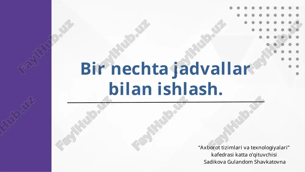 sql bog'lanishlar (joins) — PPTX