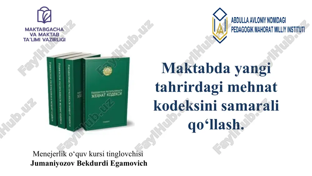 mehnat kodeksi. — PPTX