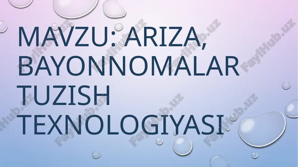 tuzishtexnologiyasi — PPTX