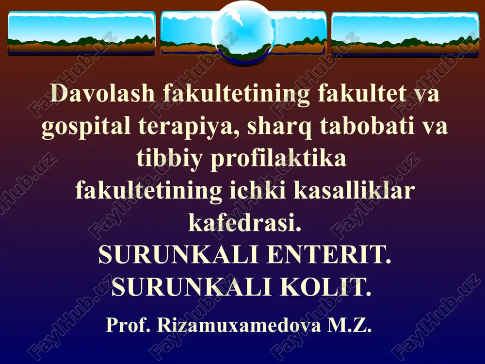 surunkali enterit va surunkali kolit — PPT