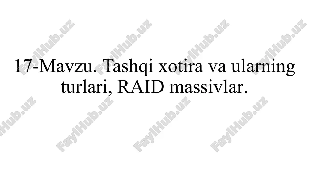 tashqil xotira va ularning turlari — PPTX