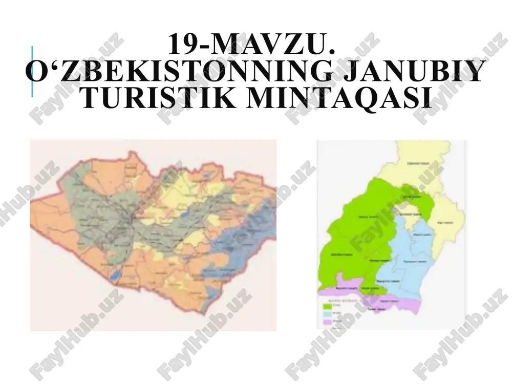 o‘zbekistonning janubiy turistik mintaqasi — PPTX