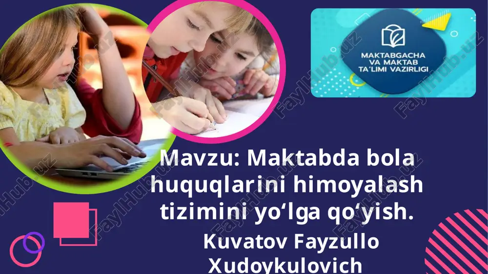 bola huquqlari va himoyalash zimini — PPTX