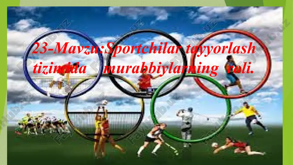 murabbiylarning sportchilar tayyorlash tizimidagi roli — PPT