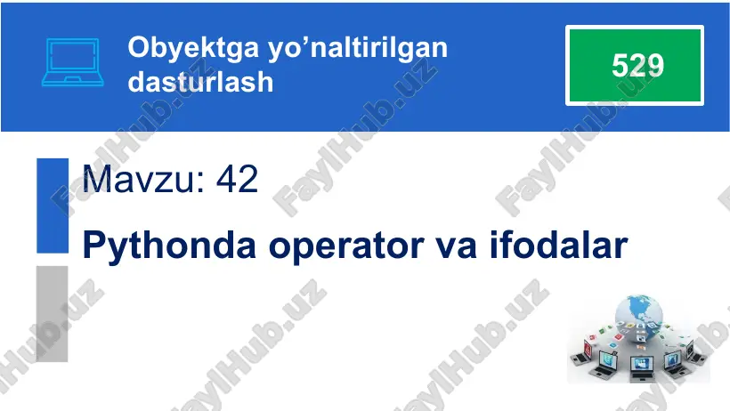 python dasturlash tilida ma'lumotlarni ajratuvchi belgi yordamida qismlarga ajratish — PPTX