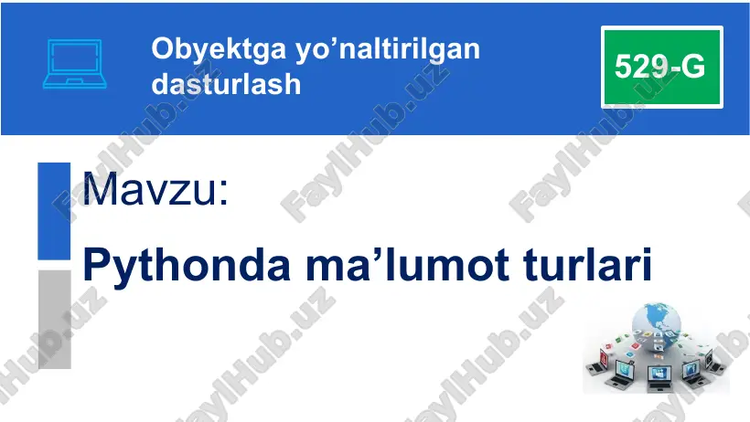 ma'lumotlar turlari — PPTX