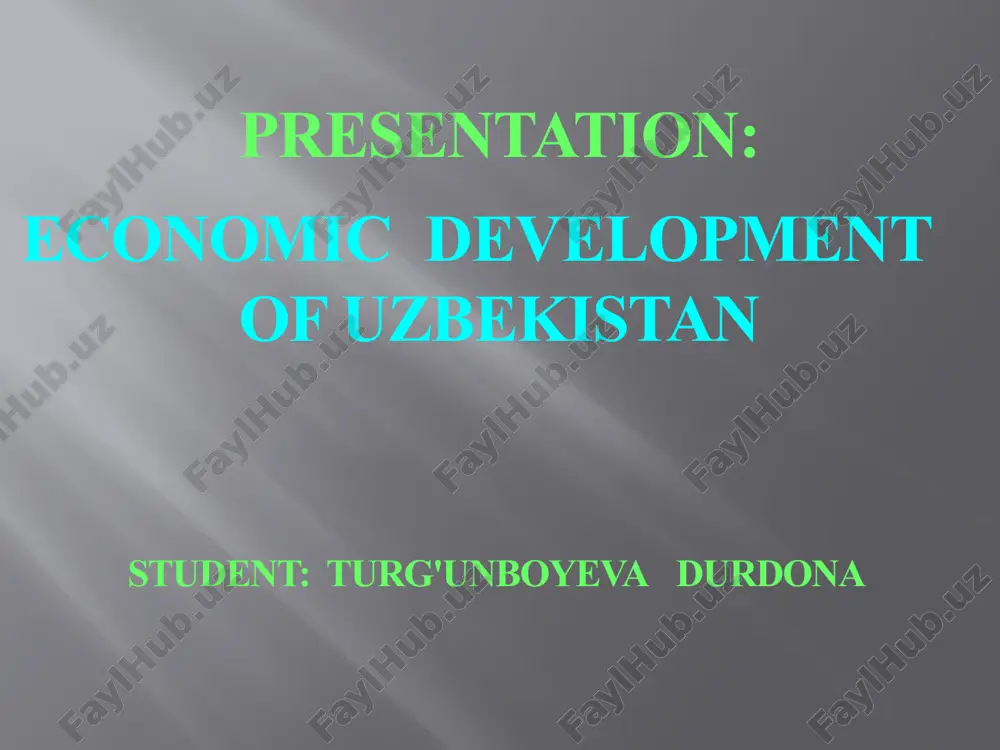economic development of uzbekistan — PPTX