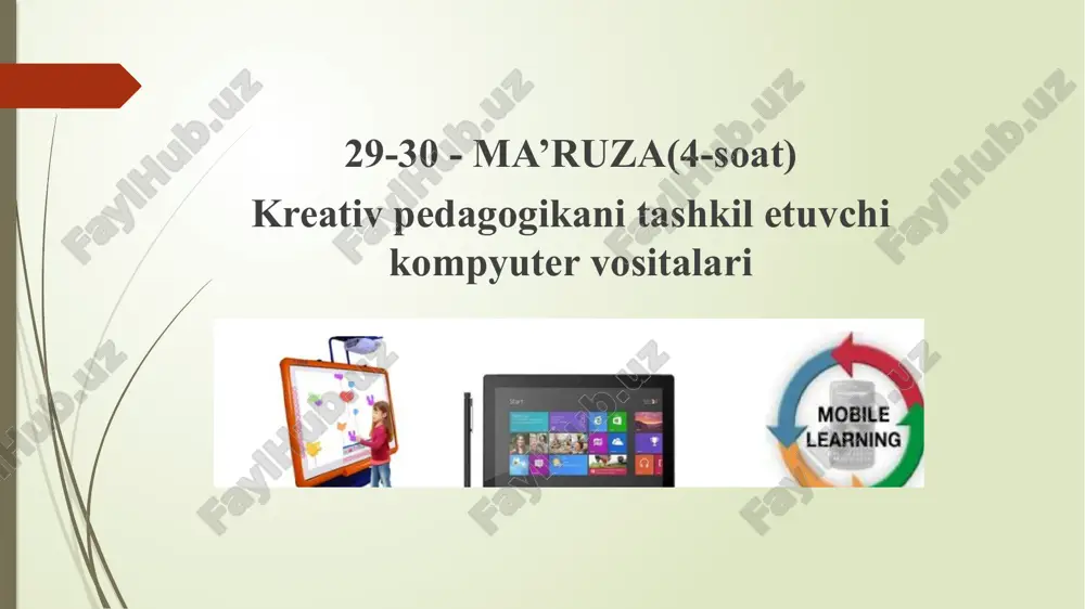 "kreativ-pedagogika tashkilotuvi chiko'mpyuter vositalari" — PPTX