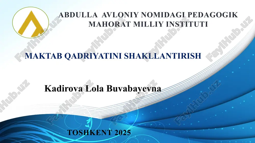 o'quvchilarni tarbiyalashning nazorat tizimi — PPTX