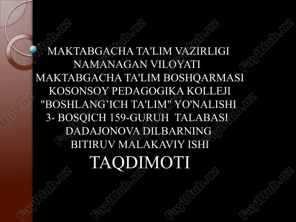 xalq ta'limitizimi haqida tushuncha — PPTX