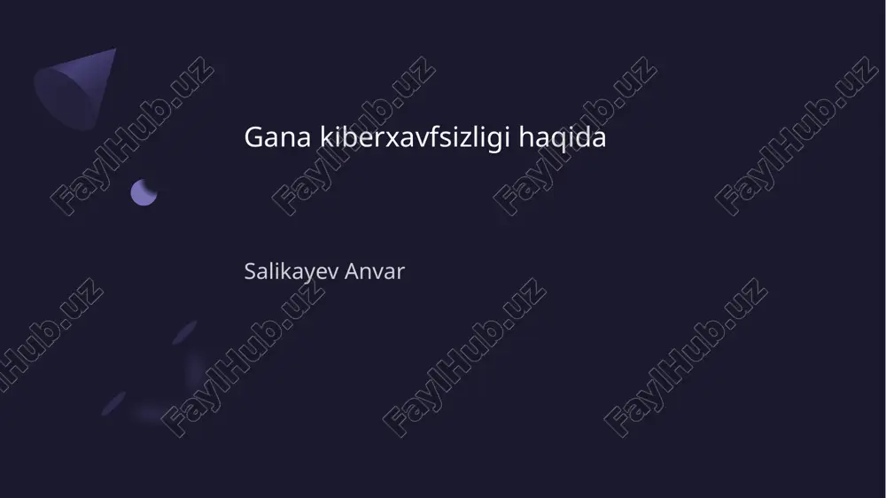 kiberxavfsizlikni oshirish uchun kuchli parollarni ishlatish muhimdir — PPTX