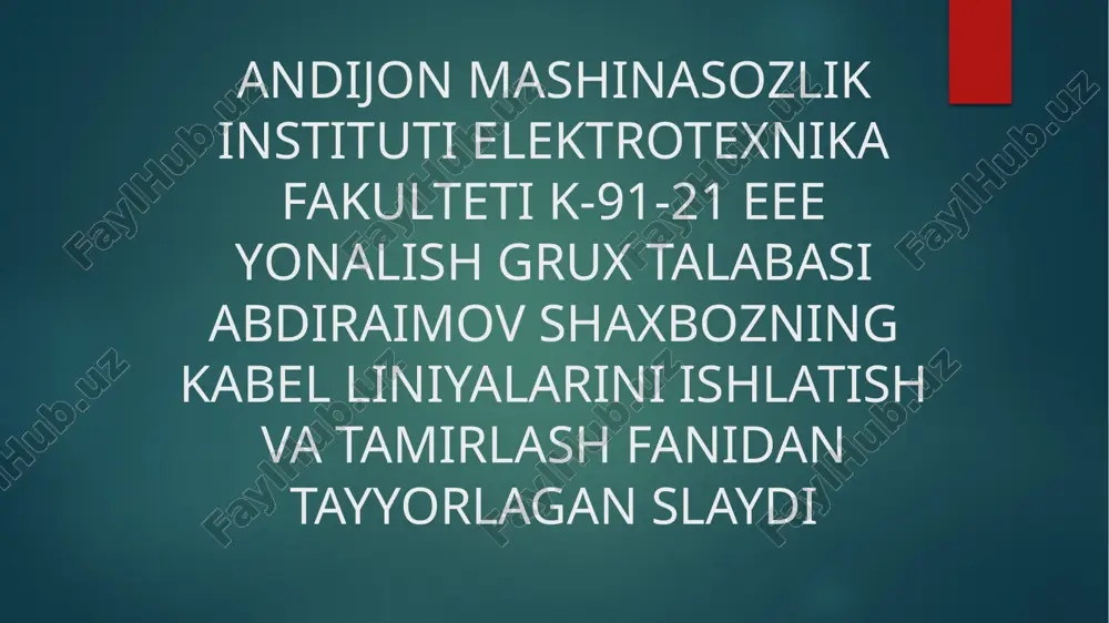 izolyatsiyali koaksial kabel — PPTX