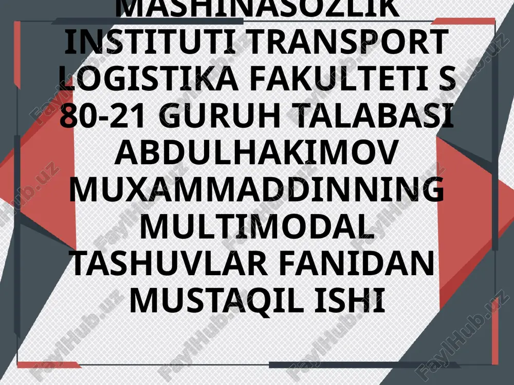 multimodal tashuvlar — PPTX