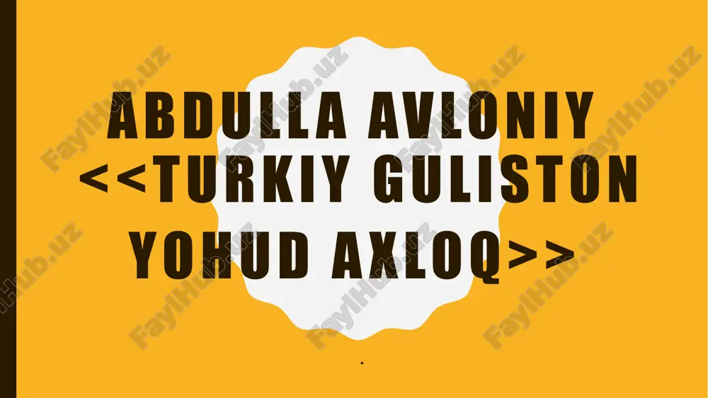 abdulla avloniy — PPTX
