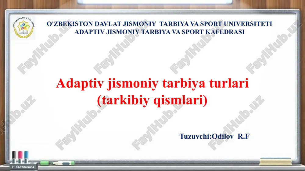 adaptiv jismoniy tarbiya turlari — PPTX