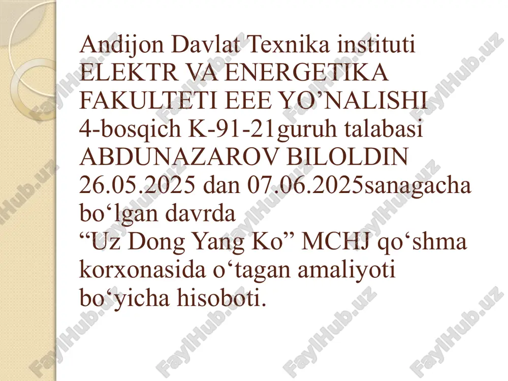 amaliyotibo‘yichahisoboti — PPTX