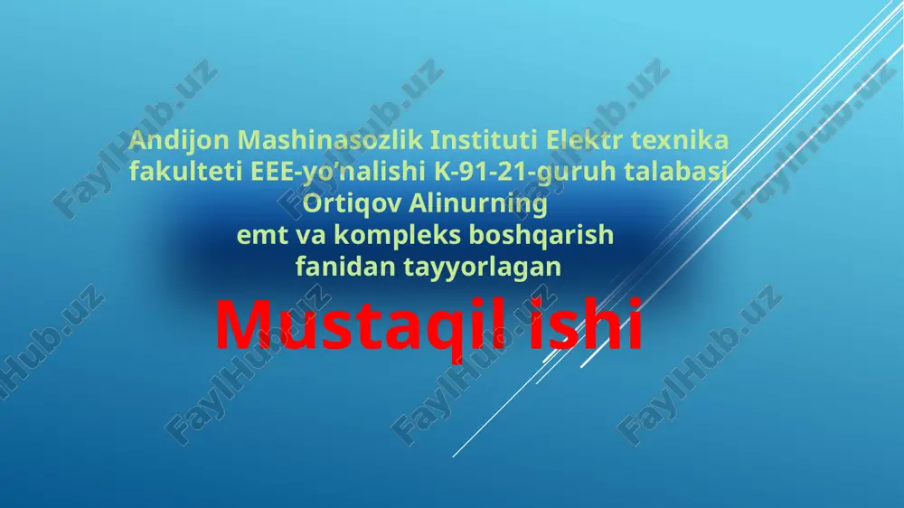 rele-kontaktorli boshqarish sxemalari — PPTX