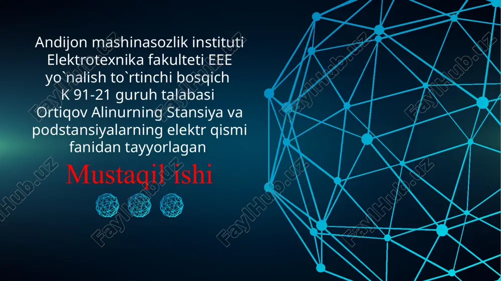 elektrotexnika fakulteti eee yo‘nalish talabasi — PPTX