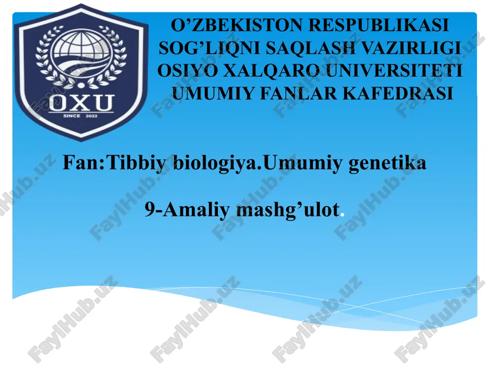 irsiyatning molekulyar asoslari — PPTX