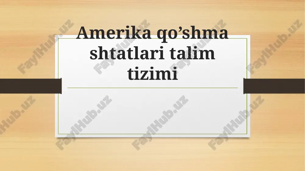 amerika qo’shmashtatlar ittifaqi tizimi — PPTX
