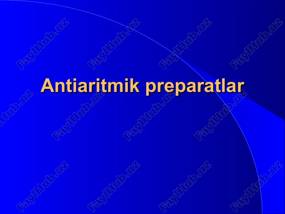antiaritmik preparatlar — PPT