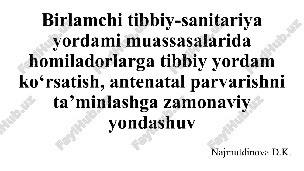 antenatal parvarish tizimi tarixi — PPTX