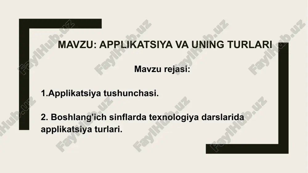 applikatsiya va uning turlari — PPTX