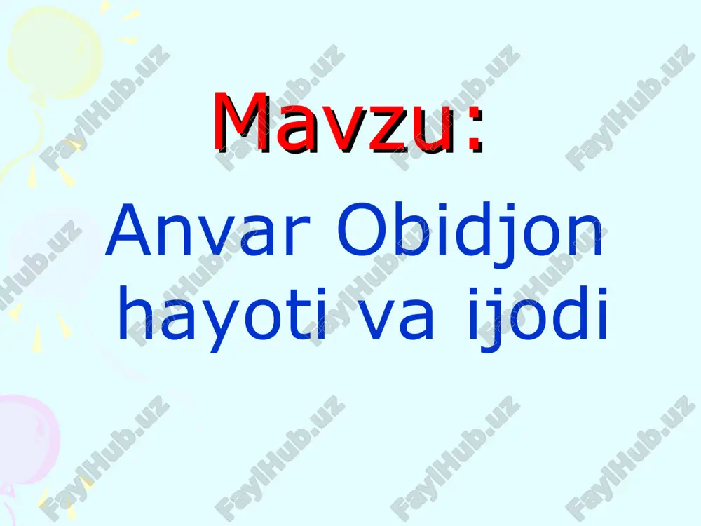 anvar obidjon — PPT