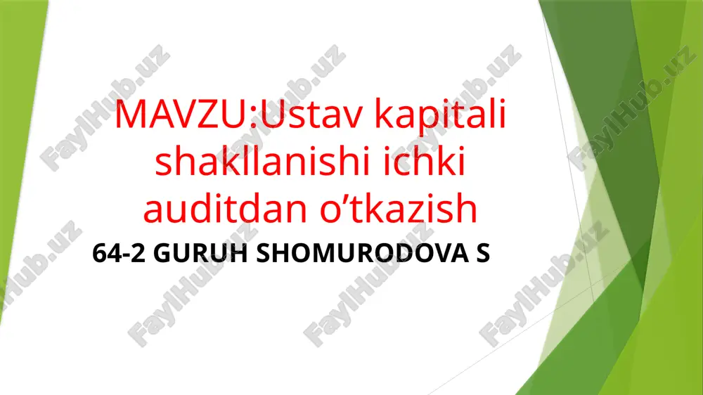 ustav kapitali shakllanishi — PPTX