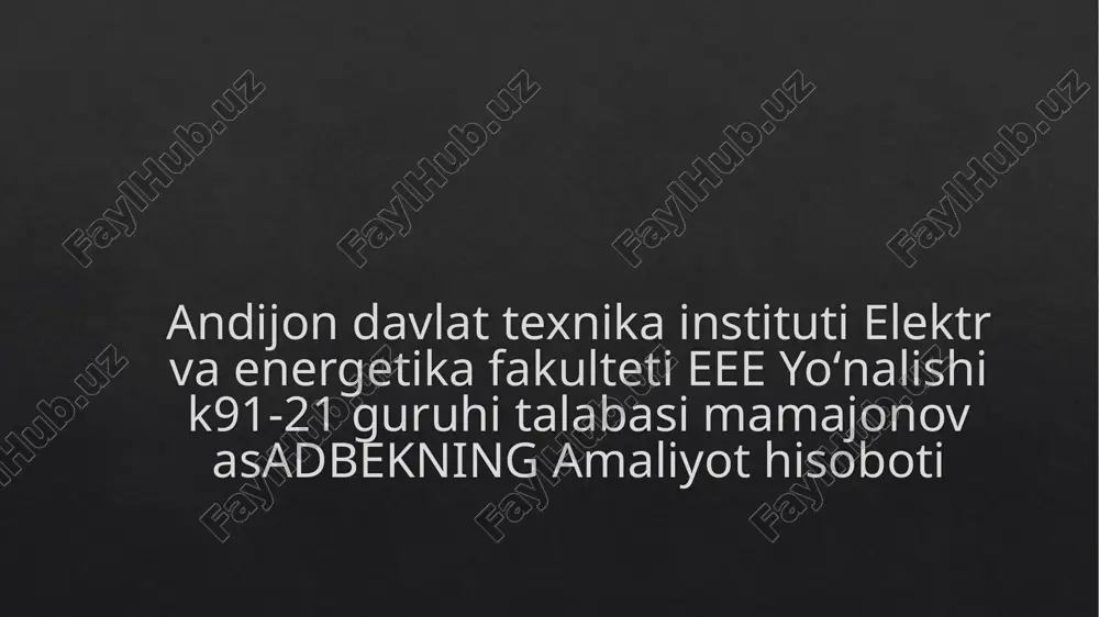 amaliyothi so'boti (ee yo'nalishi) — PPTX