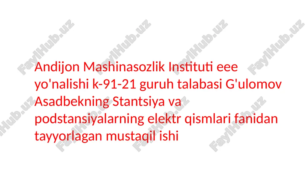 elektr tizimi elementlarining nominal kuchlanishi — PPTX