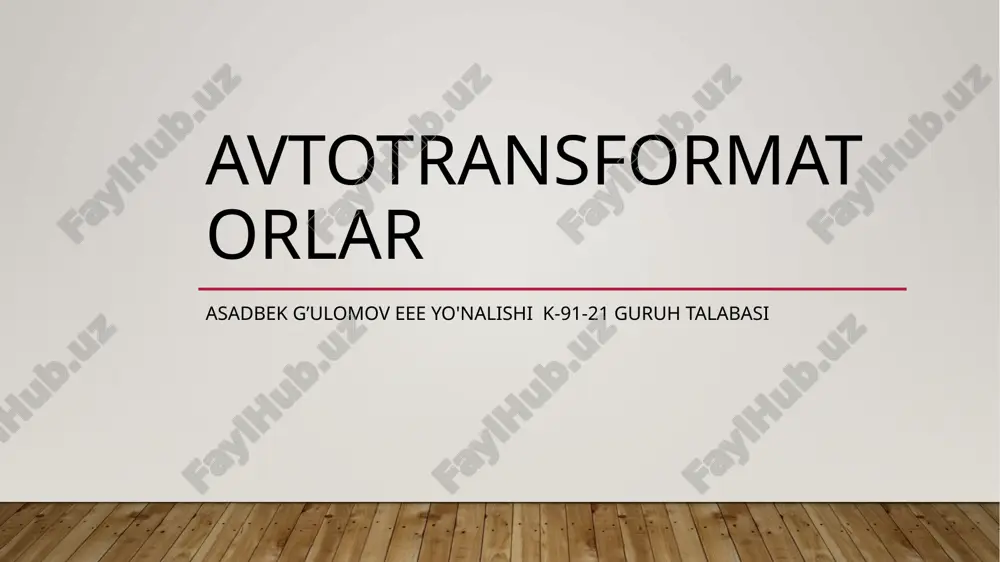 avtotransformatorlar — PPTX