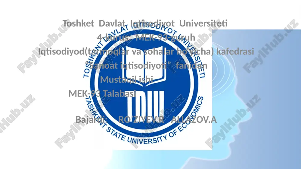 **qurilishni boshqarishning iqtisodiy asoslari** — PPTX