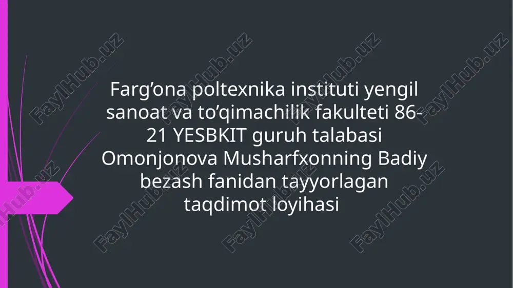 quroqtik ish texnologiyasi-gazlamalar — PPTX