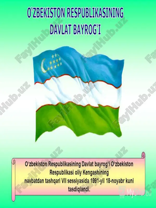 o'zbekiston respublikasining davlat bayrog'i — PPTX