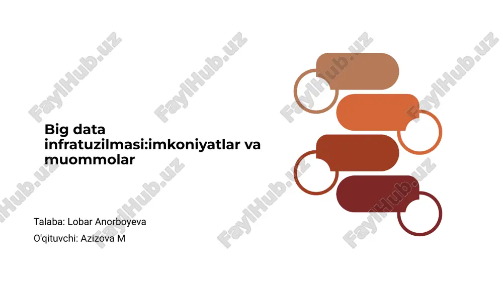 big data infratuzilmasi: imkoniyatlar va muammolar — PPTX