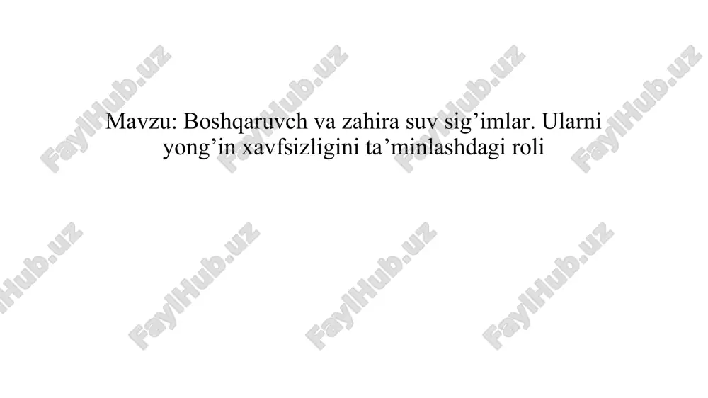 suv taminoti manbalari — PPTX