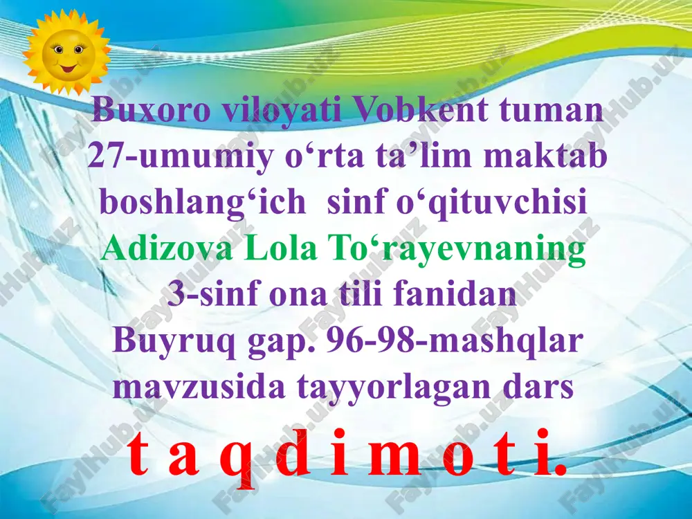 buyruqgap. (96-98-mashqlar) — PPTX