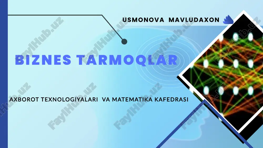 biznes tarmoqlar — PPTX